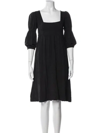 Pre-owned Rachel Pally Square Neckline Knee-length Dress In Black
