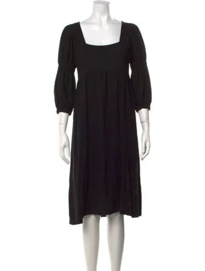 Pre-owned Rachel Pally Square Neckline Knee-length Dress In Black