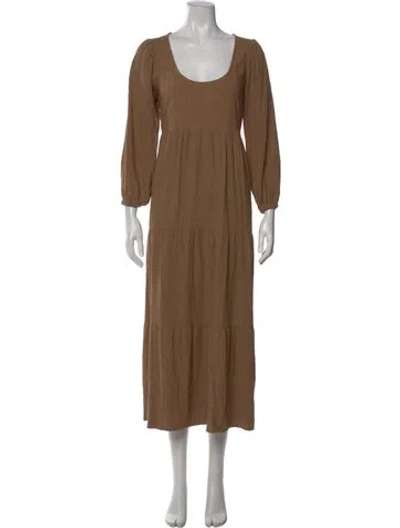 Pre-owned Rachel Pally Square Neckline Long Dress In Brown
