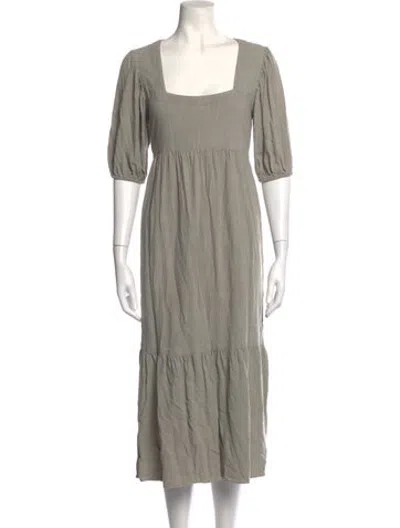 Pre-owned Rachel Pally Square Neckline Long Dress In Green