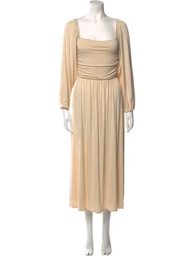 Pre-owned Rachel Pally Square Neckline Long Dress In Neutral