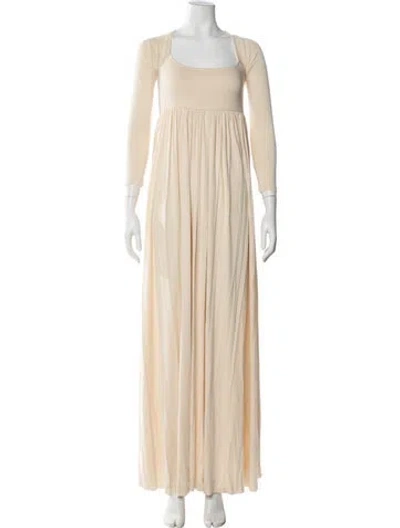 Pre-owned Rachel Pally Square Neckline Long Dress In Neutral