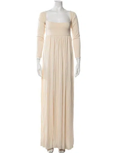 Pre-owned Rachel Pally Square Neckline Long Dress In Neutrals