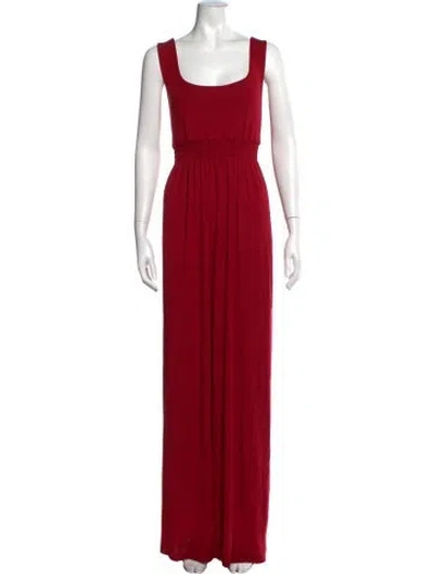 Pre-owned Rachel Pally Square Neckline Long Dress In Red