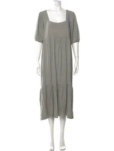 Pre-owned Rachel Pally Square Neckline Midi Length Dress In Gray
