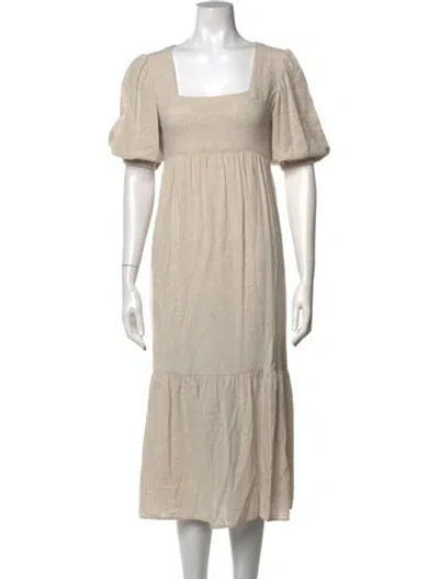 Pre-owned Rachel Pally Square Neckline Midi Length Dress In Green