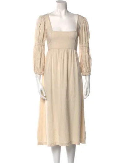 Pre-owned Rachel Pally Square Neckline Midi Length Dress W/ Tags In Neutral