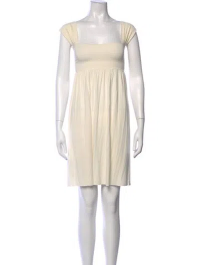 Pre-owned Rachel Pally Square Neckline Mini Dress In Neutrals