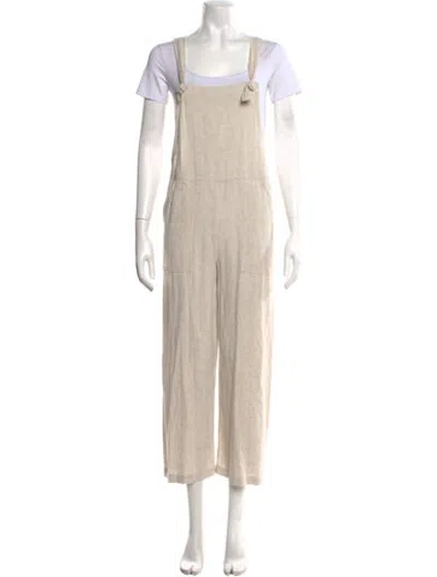 Pre-owned Rachel Pally Square Neckline Overalls In Neutrals