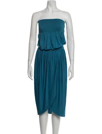Pre-owned Rachel Pally Strapless Midi Length Dress In Blue