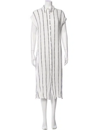 Pre-owned Rachel Pally Striped Midi Length Dress In Gray