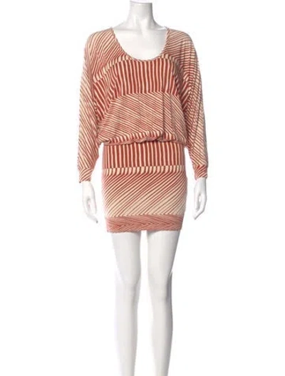 Pre-owned Rachel Pally Striped Mini Dress In Orange