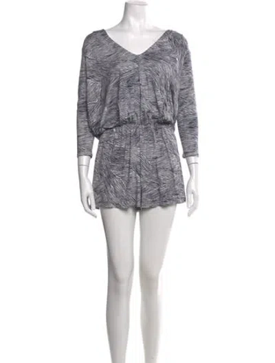 Pre-owned Rachel Pally Striped V-neck Romper W/ Tags In Blue