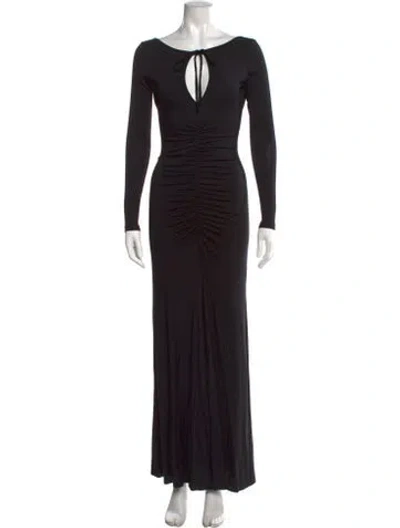 Pre-owned Rachel Pally Tie Neck Long Dress In Black