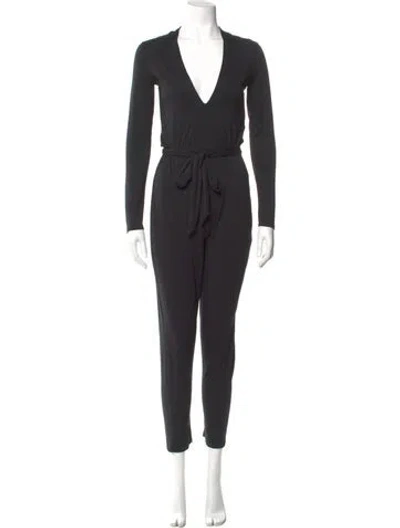 Pre-owned Rachel Pally V-neck Jumpsuit In Black