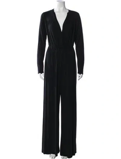 Pre-owned Rachel Pally V-neck Jumpsuit In Black