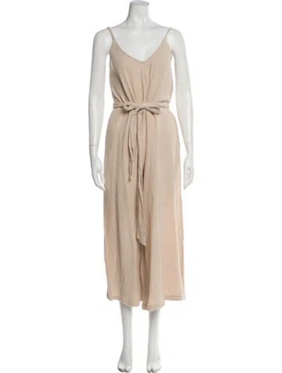Pre-owned Rachel Pally V-neck Jumpsuit In Orange