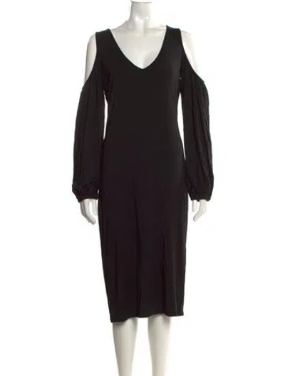 Pre-owned Rachel Pally V-neck Knee-length Dress In Black