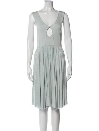 Pre-owned Rachel Pally V-neck Knee-length Dress In Green