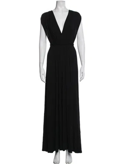 Pre-owned Rachel Pally V-neck Long Dress In Black