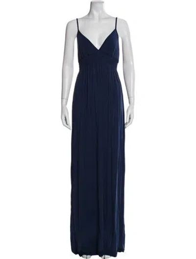 Pre-owned Rachel Pally V-neck Long Dress In Blue