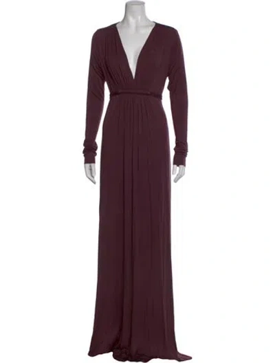 Pre-owned Rachel Pally V-neck Long Dress In Burgundy