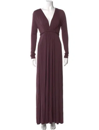Pre-owned Rachel Pally V-neck Long Dress In Purple