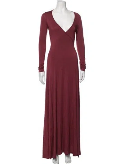 Pre-owned Rachel Pally V-neck Long Dress In Red