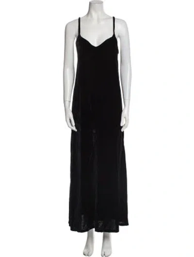 Pre-owned Rachel Pally V-neck Long Dress W/ Tags In Black