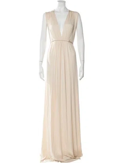 Pre-owned Rachel Pally V-neck Long Dress W/ Tags In Neutral