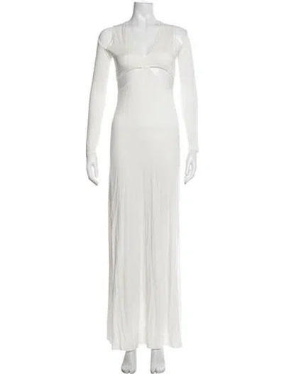 Pre-owned Rachel Pally V-neck Long Dress W/ Tags In Neutrals