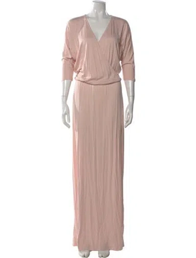 Pre-owned Rachel Pally V-neck Long Dress W/ Tags In Pink