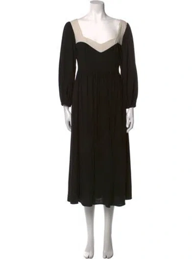 Pre-owned Rachel Pally V-neck Midi Length Dress In Black