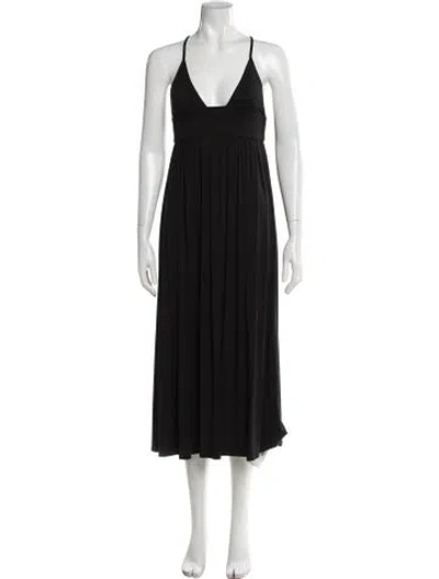 Pre-owned Rachel Pally V-neck Midi Length Dress In Black