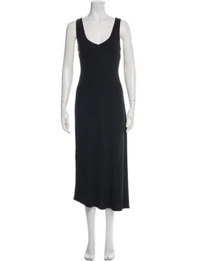 Pre-owned Rachel Pally V-neck Midi Length Dress In Black