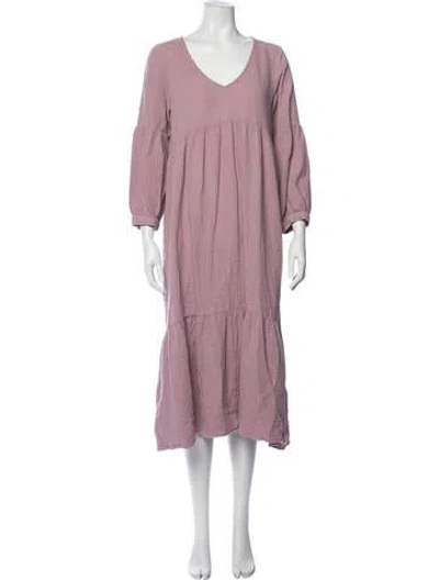Pre-owned Rachel Pally V-neck Midi Length Dress In Purple