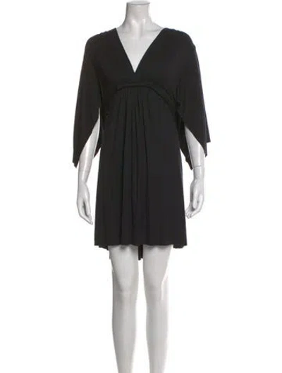 Pre-owned Rachel Pally V-neck Mini Dress In Black
