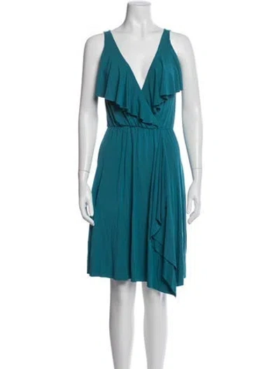 Pre-owned Rachel Pally V-neck Mini Dress In Blue