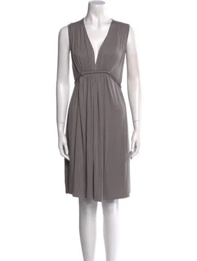 Pre-owned Rachel Pally V-neck Mini Dress In Gray
