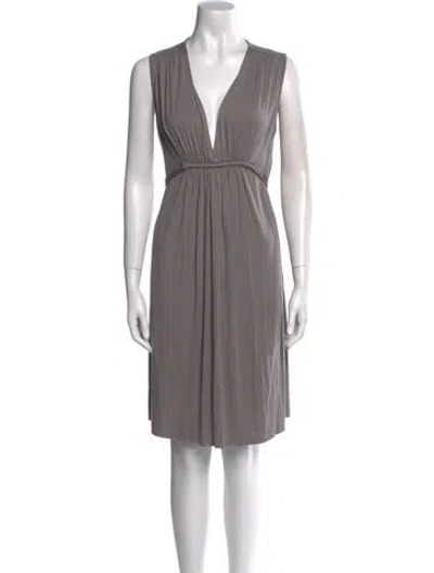 Pre-owned Rachel Pally V-neck Mini Dress In Gray
