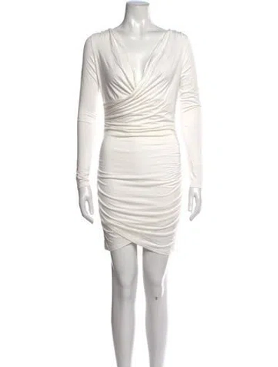Pre-owned Rachel Pally V-neck Mini Dress In Neutrals