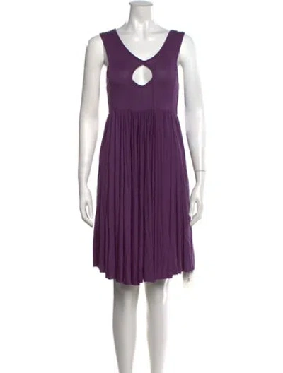 Pre-owned Rachel Pally V-neck Mini Dress In Purple