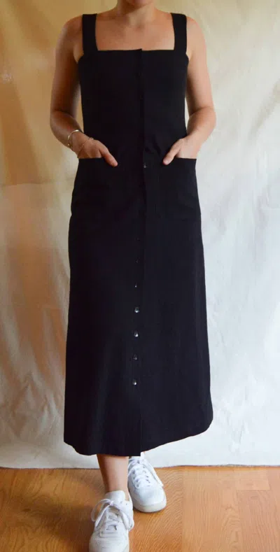 Rachel Pally Winter Linen Canvas Mela Dress In Black