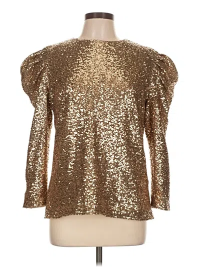 Pre-owned Rachel Parcell 3/4 Sleeve Blouse In Gold