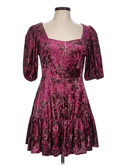 Pre-owned Rachel Parcell Cocktail Dress In Burgundy
