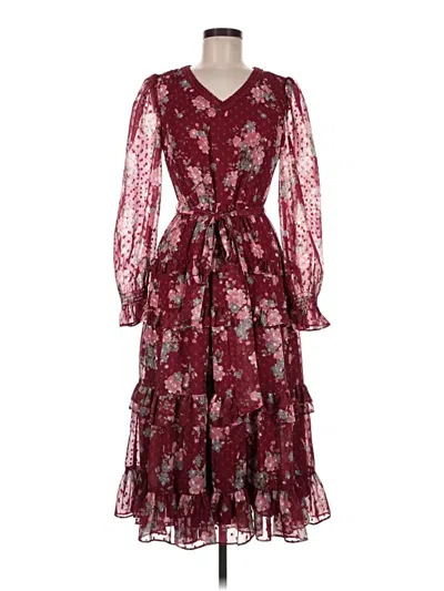 Pre-owned Rachel Parcell Cocktail Dress In Burgundy