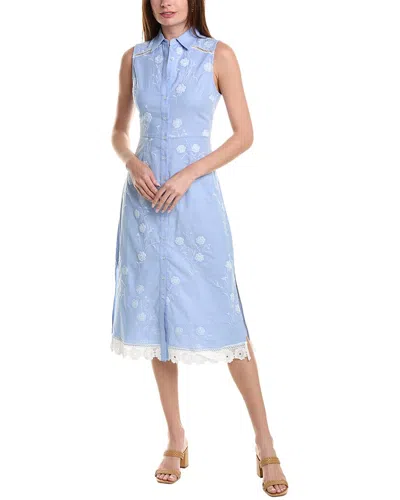 Rachel Parcell Embroidered Shirtdress In Blue