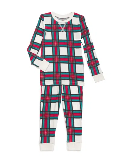 Rachel Parcell Kids' Little Girl's & Girl's Plaid Pajama Set In Ivory Multi