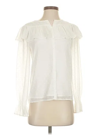 Pre-owned Rachel Parcell Long Sleeve Blouse In Ivory