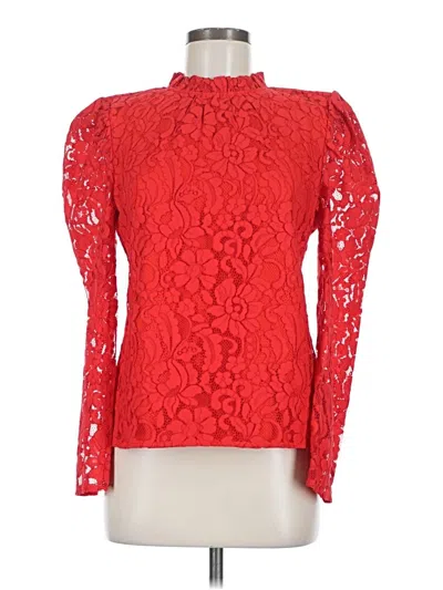 Pre-owned Rachel Parcell Long Sleeve Blouse In Red